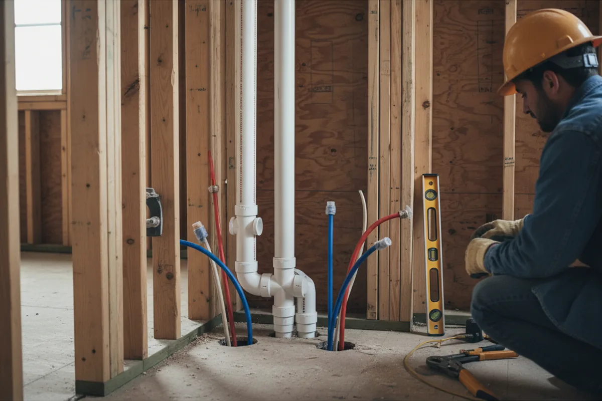 Drain and supply rough-in during Sump Pump Repair in Santa Clara