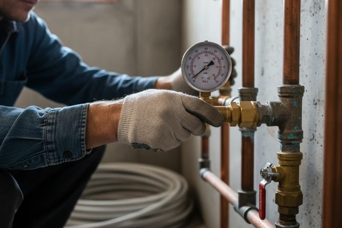 Pressure testing a repaired line during Water Line Repair in Santa Clara